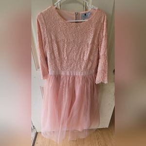 Beautiful, Modest, Pink Lace and Tool Dress
